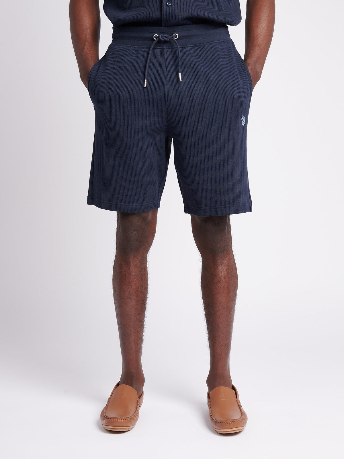 Mens Waffle Texture Short in Dark Sapphire Navy / Moonlight Blue DHM