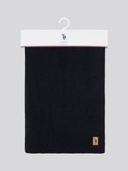 Mens Rib Knit Scarf in Black