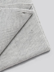 Mens Rib Knit Scarf in Mid Grey Marl