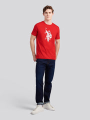 Mens Double Horsemen Graphic T-Shirt Haute Red