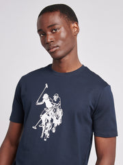 Mens Double Horsemen Graphic T-Shirt Dark Sapphire Navy