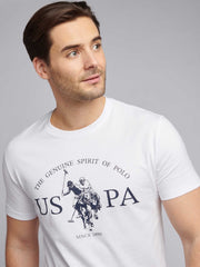 Mens USPA Print Graphic T-Shirt Bright White