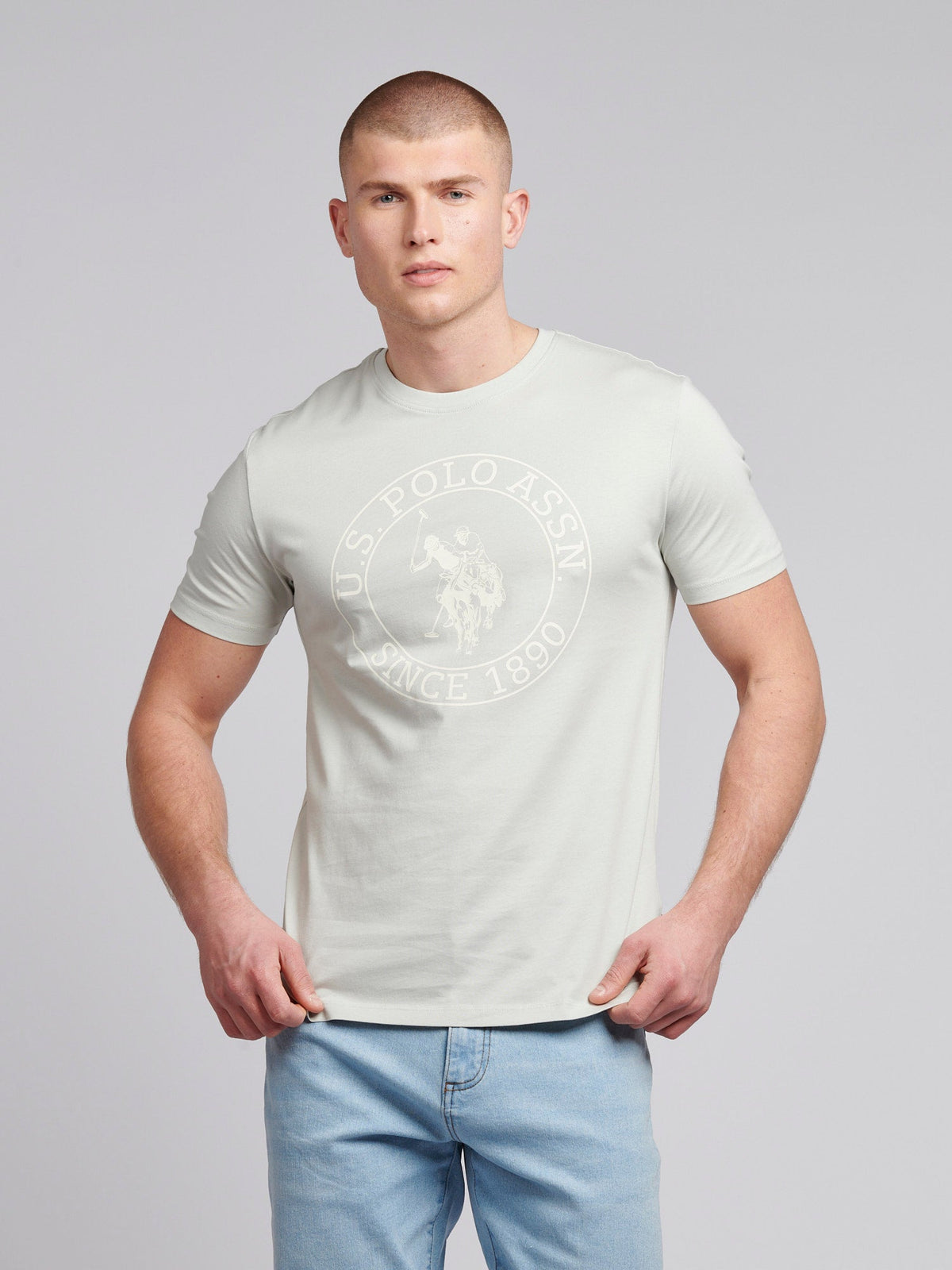 Mens Circle Print T-Shirt in Northern Droplet