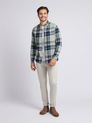 Mens Checked Buttondown Shirt in Vintage Indigo