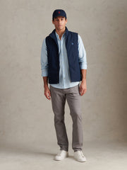 Mens Jersey Lined Quilted Gilet Dark Sapphire Navy / Moonlight Blue DHM