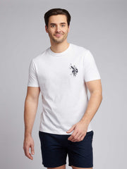 Mens Large Player T-Shirt in White / Dark Sapphire Navy DHM