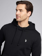 Mens Double Horsemen Loopback Hoodie Black Bright White DHM