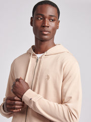 Mens Double Horsemen Loopback Zip Hoodie Doeskin