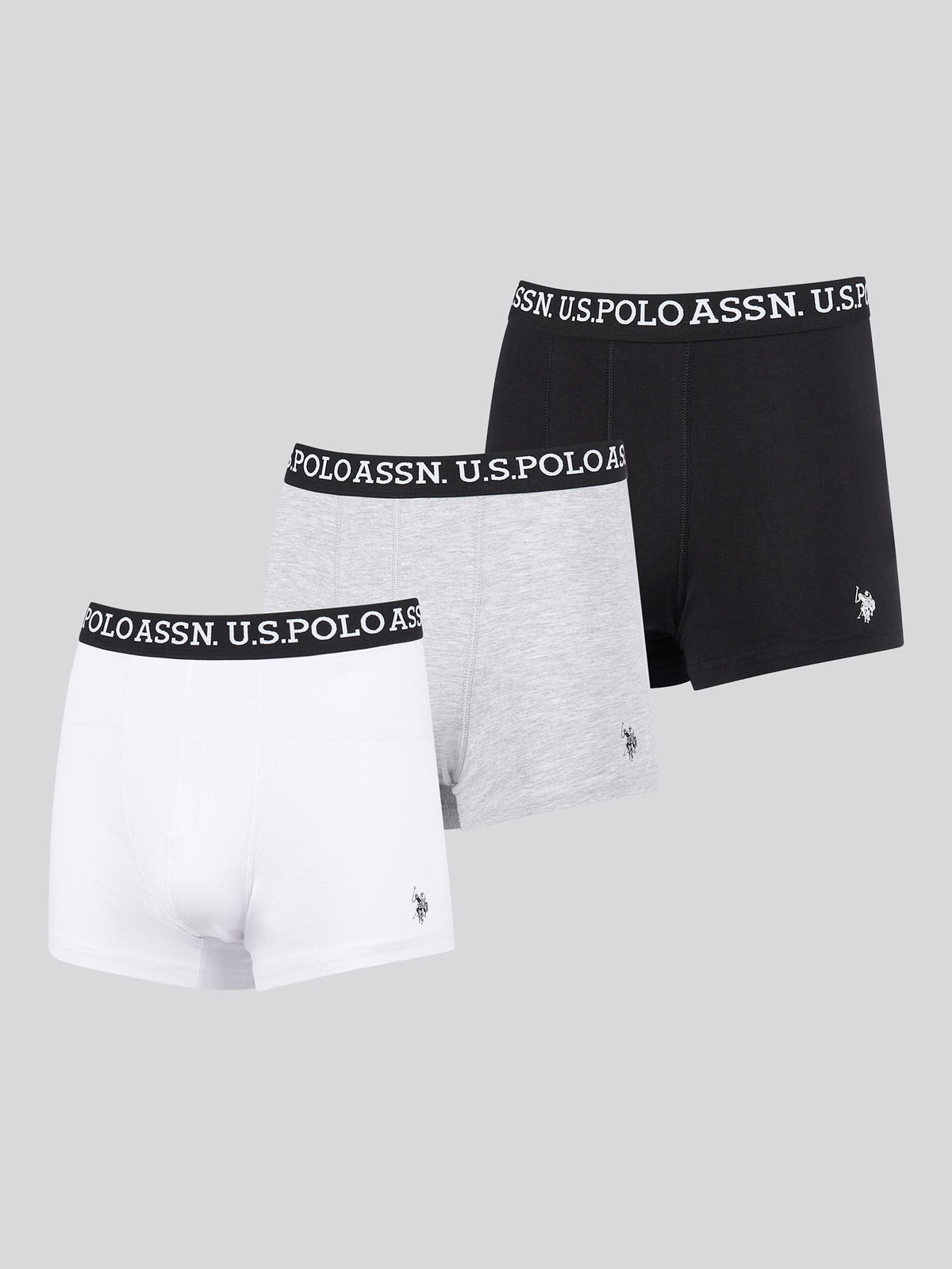 Mens 3 Pack Multi Trunk Black
