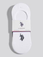 Mens 3 Pack Invisible Trainer Socks Bright White