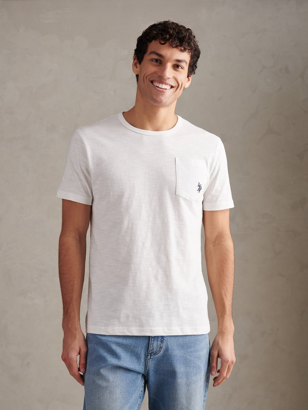 Mens Slub Pocket T-Shirt Bright White