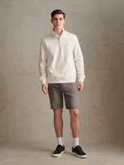 Mens Interlock Taped Funnel Sweatshirt Whisper White