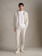 Mens Double Horsemen Interlock Zip Hoodie Beige