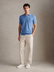 Mens Pleat Front Lightweight Chino Trousers Beige