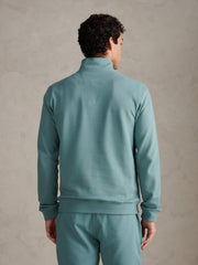 Mens Twill Textured 1/4 Zip Funnel Sweatshirt Arctic