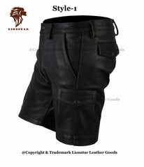 Men's Victor Sheepskin Leather Shorts | Premium | Black | Club & Gay Gear