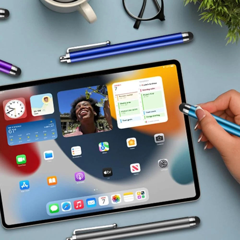 Mixed color stylus pens for touch screens, compatible with iPads and tablets, by Phone Base.