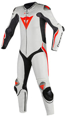 Mugello R One Piece Motorcycle Leather Suit White / Red Flourcent