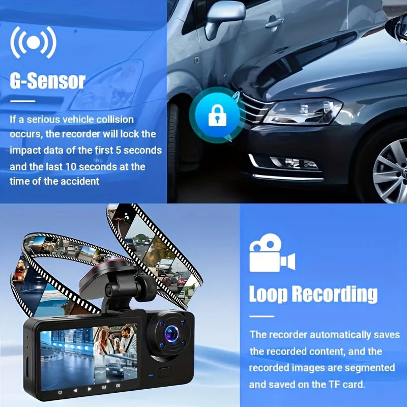 NEW 1080P HD WIFI 2/3Camera Dash Cam For Car Camera Video Recorder Car DVR Front Rear View Camera Night Vision Car Accessories