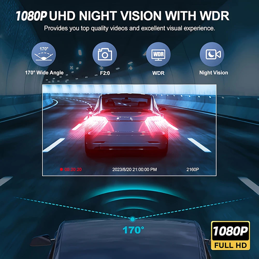 NEW 1080P HD WIFI 2/3Camera Dash Cam For Car Camera Video Recorder Car DVR Front Rear View Camera Night Vision Car Accessories