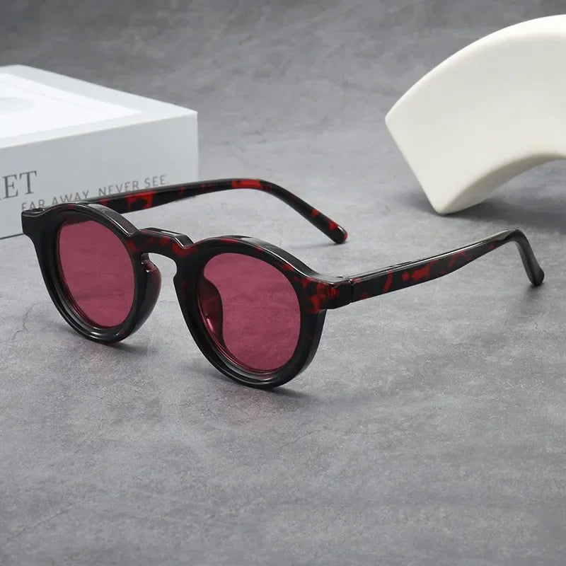New Retro Round Small Frame Sunglasses Personalized High-end Men's and Women's Glasses Fashion Trend UV Resistant Sunglasses