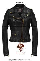 Women's Sheepskin Leather Biker Jacket | Premium | 6 Color Options | Modern Design