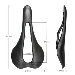 TOSEEK Road Bike Carbon Fiber Seat Bicycle Hollow Seat Saddle, 3K Texture + Extinction, Extinction