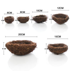 12cm Simulation Bird Nest + 3 PCS Bird Egg Holiday Decoration, 12cm