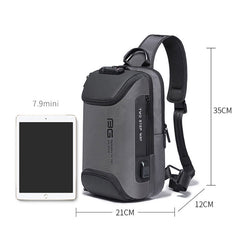 BANGE Men Security USB Chest Bag Portable Outdoor Shoulder Bag, Outdoor Shoulder Bag