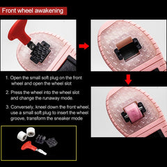 CD03 LED Double Wheel Wing Roller Skating Shoes, Size : 40, Size : 40 (Black), Size : 40 (Pink), Size : 40 (Gold), 40 (Silver)