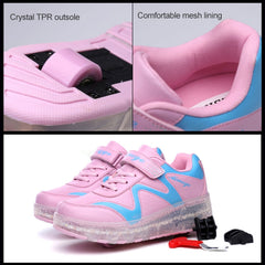 786 LED Light Ultra Light Rechargeable Double Wheel Roller Skating Shoes Sport Shoes, Size : 35, Size : 35