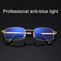 Folding Anti Blue-ray Presbyopic Reading Glasses with Case & Cleaning Cloth, +2.50D, +2.50D