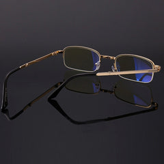 Folding Anti Blue-ray Presbyopic Reading Glasses with Case & Cleaning Cloth, +4.00D, +4.00D