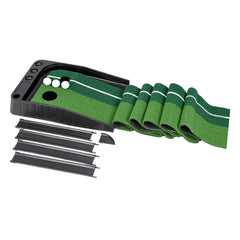 PGM Golf Mini Putting Mat Push Rod Trainer 3m, with Auto Ball Return Fairway, 3m, with Auto Ball Return Fairway
