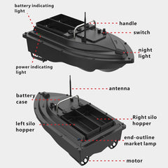 D16C Outdoor Remote Control Double Motors Bait Fishing Boat, US Plug, D16C (US Plug)