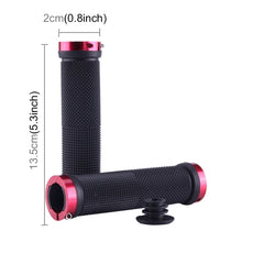 OQSPORT 2 PCS Bike Hand Grips Bilateral Lock Straight Barrel MTB Bicycle Anti-slip Handlebar Grips, 801
