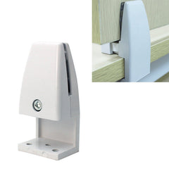 L Shape Aluminum Alloy Office Desktop Screen Fixing Clip Partition Clip (White), L Shape (White)