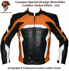 Unisex Orange & Black Motorcycle Racing Jacket | Premium Leather | Modern Design