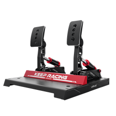 Simagic P1000-2 modular racing pedals set with load cell and hall sensor, fully adjustable, designed for racing simulation setups.