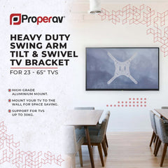 ProperAV TV Wall Bracket (23" - 65" / 30kg Capacity / VESA Max. 400x400)