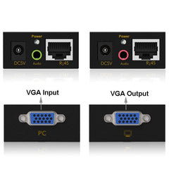 VGA & Audio Extender 1920x1440 HD 100m Cat5e / 6-568B Network Cable Sender Receiver Adapter, Transmission Distance: 100m