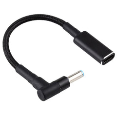 PD 100W 18.5-20V 4.5 x 0.6mm Elbow to USB-C / Type-C Adapter Nylon Braid Cable for HP, 4.5 x 0.6mm