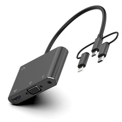7585B 3 in 1 Micro USB / 8 Pin / Type-C to VGA / HDTV / AV Adapter Mobile HD Screen Player