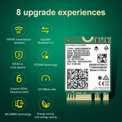 COMFAST AX210 vPro-M 5374Mbps Bluetooth 5.2 Tri-band Wireless Network Card, AX210