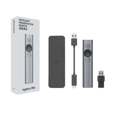 Logitech Spotlight 2.4Ghz USB Wireless Presenter PPT Remote Control Flip Pen, Spotlight (Gold), Spotlight (Grey)