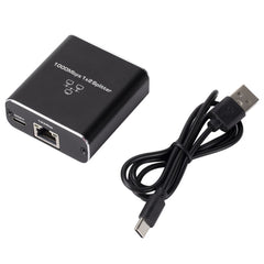 OZHW3 RJ45 1 to 2 Splitter Adapter Network 1000M LAN Ethernet Female Connector, OZHW3