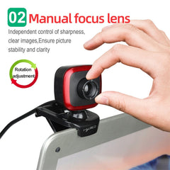 HXSJ A849 480P Adjustable 360 Degree HD Video Webcam PC Camera with Microphone