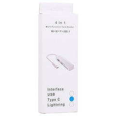 4 in 1 MS + SD + TF + USB2.0 Multi-function Card Reader for Type-C Devices, Type-C