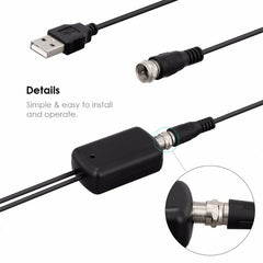 50 Miles Range 25dBi High Gain Digital Indoor HDTV Antenna with 3m Coaxial Cable, 50 Miles 25dBi Black