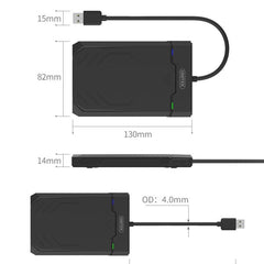 UNITEK SATA 2.5 inch USB 3.0 Interface HDD Enclosure, Length: 30cm, SATA USB 3.0 Interface, Length: 30cm